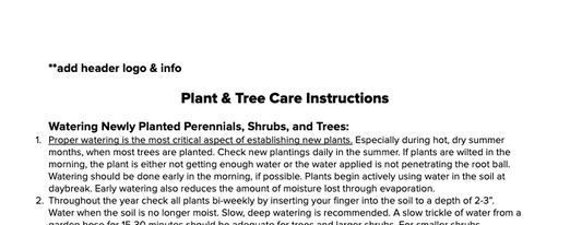 Customer Forms - Plant & Tree Care